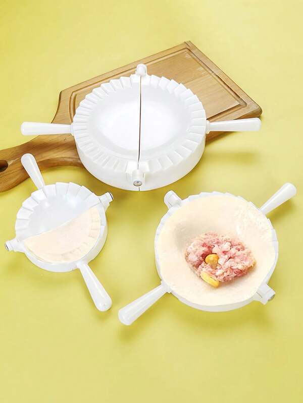 1pc/3pcs White Dumpling Mold, Dumpling Mold,DIY Dumpling Mold,Dumpling Maker Device,Dough Press,Quick And Easy Dumpling Maker,Plastic Mold For Perfectly Shaped Dumplings,Manual Dumpling Maker,Plastic Dumpling Mold