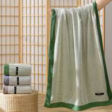Home Bathroom Adult Jacquard Soft Absorbent Towel Set - Green - View 4