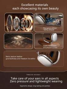 Auriculares inalámbricos tipo over-ear, Jelly 5.3, larga duración de la batería, auriculares para negocios y música, auriculares inalámbricos para juegos