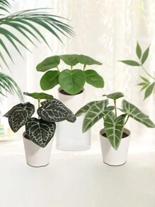 3 件/套仿真花盆、人造植物、人造花、房间、书桌、花园装饰、房间装饰用品、学校宿舍办公室装饰、户外派对活动节日生日派对装饰、礼物、家庭入口酒店餐厅客厅卧室婚宴厨房花园装饰、春夏装饰 - 彩色 - 查看 10