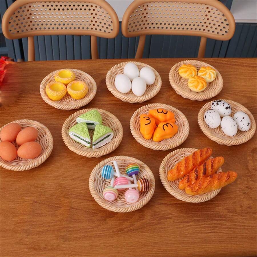 1 Set Mini Fake Food Toy, Simulated Egg, Cake, Candy, Snack Scene Model Accessories - Various - View 1