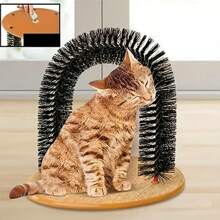 Latest Cat Arch Self Grooming And Massage Toy, Multifunctional Cat Hair Brush Cat Scratching Toy For Cats Kittens Interactive Supply - 紅白色 - 查看 3