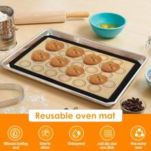 Juego de tapetes de silicona para hornear macarons - 4 paquetes de láminas de hornear reutilizables antiadherentes y resistentes al calor, tapetes de silicona multiusos para hornear, aptos para lavavajillas, ideales para Navidad, Acción de Gracias, Día de San Valentín, Día de la Madre, Día del Trabajo - 16.6x11.6 pulgadas