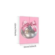 Pink Coquette Room Decor, Coquette Pink Bow Disco Ball Preppy Wall Art, Pink Room Decor Aesthetic, Coquette Posters For Teen Girls Bedroom Decor, Pink Posters Wall Decor - 杏色 - 查看 7