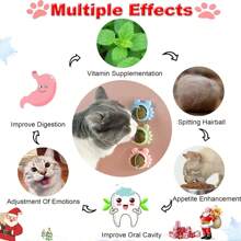Catnip Ball Toys For Indoor Cats Wall, 3 Pack Rotatable Catnip Wall Balls Cat Nips Cats Kitty Toys Indoor Interactive Cat Lick Catnip Ball Pet Christmas Toy For Teeth Cleaning Dental Catnip Toys Ball - 彩色 - 查看 4
