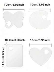 1个透明亚克力彩妆调色盘，美甲调色工具，带刮刀，适用于粉底、眼影、睫毛膏、口红、美甲（仅调色盘），价格实惠，适合作为圣诞礼物，化妆品，化妆工具，物美价廉，礼品，女士礼物，圣诞礼物，赠品，旅行，平价好物，旅行必备 - 無色 - 查看 7