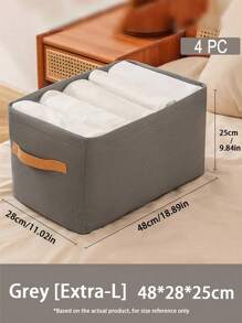 4pcs Large Capacity Clothing Storage Box With Non Woven Fabric Basket And Steel Frame, Foldable And Suitable For Wardrobe Organization Decorations Decor Festival Decor Room Decor Home Decor Decor Bedroom Decor - Multicolor - View 15