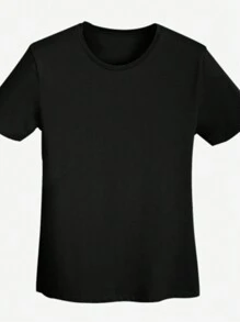 Stained Glass Anubis Figure Women's Single Side Printed Short Sleeve T-Shirt Round Neck Summer Fashion Solid Basic T-Shirt Tops Casual Summer Shirts - Black - View 5