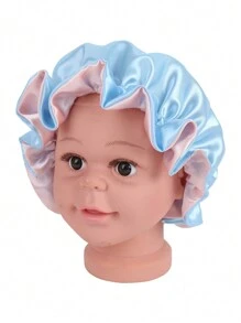 1 Pc Satin Sleep Caps For Children Elastic Silk-Like Round Baby Bonnet Doublyer Infant Hair Protective Hat - Multicolor - View 25