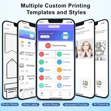 Inkless Thermal Printer, Portable Mini Wireless Label Printer With 3 Paper Rolls, Portable Mini Inkless Sticker Printer, Sticker Maker Receipt Printer For Labels, Receipts, Photos, Notes, Compatible With IOS And Android