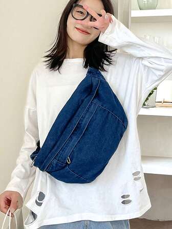 Casual Waist Bag Fanny Pack Unisex Crossbody Bags Street Style Hip Hop Lady Chest Bag Large Capacity Women's Shoulder Bag Fashion Waist Pack New Female Belt Bag