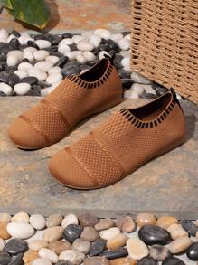 Women's Casual Flat Sports Shoes, Soft Breathable Non-Slip Shoes, Suitable For Outdoor Sports