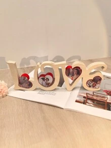 定制个性化 4 张情侣照片 LOVEM 木制心形装饰，家居装饰，情人节的完美礼物，定制周年纪念日，结婚礼物，手工情侣艺术品，独特的纪念品，情侣礼物 - 原木色 - 查看 5