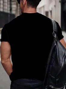 Camiseta de poliéster de punto con diseño impreso de Valhalla, cuello redondo, ajuste informal, diseño gráfico novedoso, talla grande para hombres