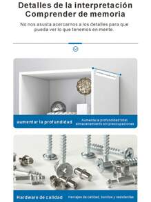 **Estantería Blanca Moderna de Múltiples Niveles - Diseño Minimalista y Gran Capacidad de Almacenamiento** - Blanco - Ver 4