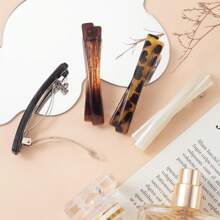 4 piezas de Elegantes pinzas de pelo lineales clásicas a presión para mujer, pinzas de pelo para coleta