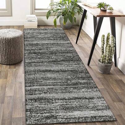 1 pezzo Tappeto passatoia con motivo bianco e nero, stile minimalista, lungo tappeto in velluto da 1000g + retro a pois da 300g, di forma irregolare, tappeto resistente per il lato del letto, tappeto decorativo morbido per casa, adatto per soggiorno, camera da letto, cucina, bagno, lavanderia, corridoio, ingresso, sala giochi, decorazione tappeto per stanza dei ragazzi