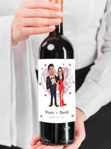 Customized Personalized Wine Bottle Labels, Personalized Face Wine Bottle Labels, Custom Wine Labels, Birthday Wine Labels, Engagement Wine Labels, Birthday Gifts, Personalized Wedding Wine Labels, Wedding Wine Labels, Wedding Gifts, Printed Wedding Gifts, Engagement Gifts,Wedding Essentials - Multicolor - View 8