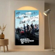 New Fast And Furious Movie Poster Signed Autograph Picture For Movie Memorabilia Poster Decorative Canvas Wall Art For Room, Artwork Wall Painting Gift, Bedroom, Office, Living Room, Cafe, Wall Decoration, Home And Dormitory Decoration Wall Art ,Perfect For Room Decor - Multicolor - View 3