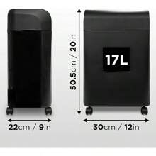 Duronic Cross Cut Paper Shredder PS609 Shred 9 Sheet Heavy Duty Small Electric Shredders Data Shredding Machine For Home Use Office Shreds Papers Credit Cards Envelopes Documents - Black P4 - Medium - View 6