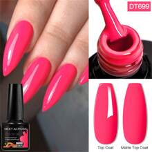 MEET ACROSS 7.3毫升荧光凝胶指甲油，红蓝霓虹色，夏季持久半永久可卸UV/LED凝胶指甲油，美甲用品，美甲DIY，家庭美甲沙龙