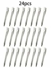 24pcs Duck Bill Clips, Bantoye2.8Inches Rustproof Metal Alligator Curl Clips With Holes For Hair Styling, Hair Coloring, Silver