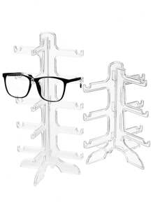2 piezas Soporte para gafas de sol, estantería de exhibición de gafas de 5 niveles, estantería de exhibición de gafas transparente para almacenamiento y exhibición de gafas