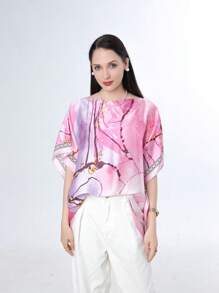 1 pieza Chal para mujer de longitud media con estampado floral