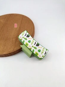 1 Gói 10,5cm Kẹp tóc phong cách cao bồi bằng da giả màu xanh lá cây dành cho phụ nữ, thích hợp để đeo hàng ngày - Nhiều màu - Xem 13