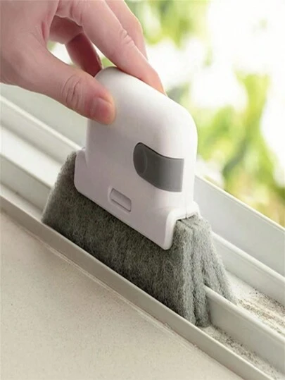 1pc Multifunctional Door & Window Track Cleaning Brush - Easy Grip, Reusable Grooved Cleaner, Suitable For Kitchen, Bathroom, Living Room | Ideal For Small Gaps And Frames, No Electricity Required, Durable Plastic