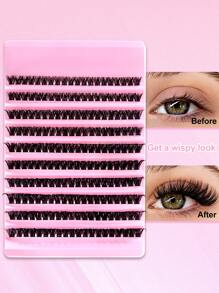 200PCS Dramatic C-Curl 8-16MM Mix DIY Lash Extension Kit Set DIY Bottom Lashes Eyelashes Book Big Volume Soft Individual Cluster Lashes Create A Fluffy Natural Wispy Y2k Butterfly Elements Pink Base Card Look At Home Long Lasting DIY Lashes Glue ,DIY Glue Remover,DIY Lashes Tweezers (Bottom Lashes+100D)