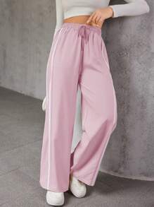 Women's Casual Elastic Trousers, Thin Ice Silk Breathable Loose Trousers - 粉色 - 查看 5