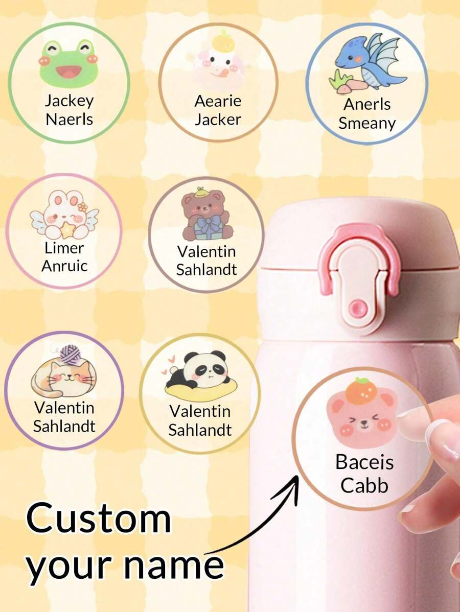 LICVIC Custom Waterproof Stickers Personalized Name Labels Stickers For Kids, Back To School Supplies For Kids, Custom Name Tag Stickers Custom, Daycare Labels, Customizable Stickers, Custom Sticker, School Supplies For Kids, Daycare Essentials, Boy, Girl - Style 8 - View 1