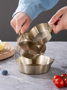 1 Peça, Prato de Molho Chanfrado Duplo Criativo de Aço Inoxidável 304 de 8cm / 10cm / 12cm, Modelo Extra Grosso, Borda Reta Sem Borda Enrolada, Pode Conter Molho para Salada, Ketchup, Também Pode Conter Petiscos e Dim Sum, Molho de Chili Coreano Redondo Comercial Prato de Molho de Sabor de Molho de Soja, Prato de Molho, Kimchi e Prato de Vegetais Frios, Materiais Escolares - Prata - Visão 7