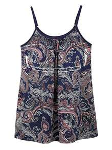 Built In Bra Padded Women Camisole Cami Vest Plus Size 2 In 1 Push Up Tank Tops Summer Beach Flowy Swing Casual Loose Fit Blouse Top Shelf Bra Spaghetti Strap S To 4XL - Floral Printed - 查看 6