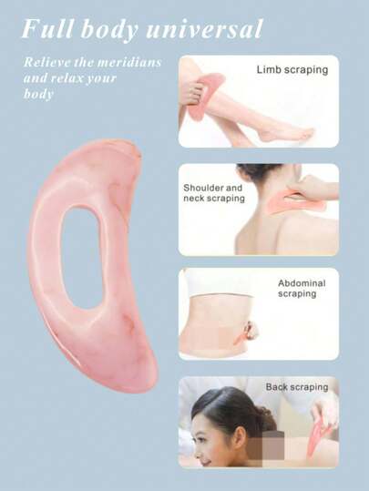 1pc Resin Neck Scraping Gua Sha Massage Board With Scraper, For Abdomen, Back, Limbs, Meridian, Full Body SPA Beauty Tool, ABS Scraping Gua Sha Board For Back And Face, Manual Reusable To Relax Muscles,Gua Sha,Lymphatic Drainage,Cellulite,Back Scratchers,School,Back To School,Travel,Travel Essentials,Home Essentials,Spa,Massage Tool,Massage,Massager,Spa