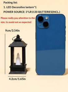 1 szt. Miniaturowa, ręczna, dekoracyjna lampka LED, zasilana bateryjnie, mała lampka nocna do dekoracji domu, lampka ozdobna ze świecą LED, mała lampka wiatrowa do dekoracji biurka, odpowiednia do dekoracji przyjęć, stołu jadalnego, lampionów ślubnych, oświetlenia do dekoracji stołu świątecznego