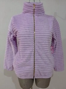 Chamarra Chaqueta Curvy Moda para Dama - Lila Púrpura - Ver 1