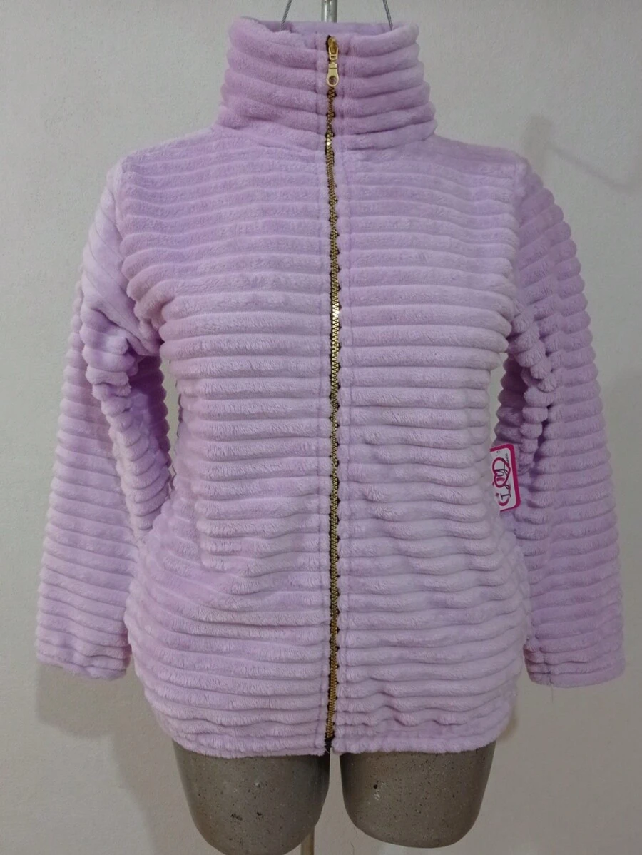 Chamarra Chaqueta Curvy Moda para Dama - Lila Púrpura - Ver 1