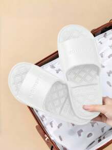 Women's Plastic Slippers, New Casual Vacation Travel Foldable Sandals, Ultra-Light Soft Bottom Comfortable Quiet Indoor Slippers For Men And Women, Lightweight Clean White EVA Ladies Slippers, Simple Hotel Home Bathroom Non-Slip Plastic Slippers, Outdoor Beach Swimming Fashion Plus Size Comfortable Open Toe House Shoes, Plastic Slippers, Red Shoes, Women Shoes - White - View 6