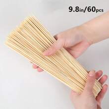 80/160 Pcs Disposable Bamboo Skewers, Perfect For Summer BBQ Season, Roasted Sausage, Chicken Skewers, Grilled Snacks, Camping Accessories, BBQ Sticks, Fruit Skewers, DIY Wooden Picks, Suitable For Outdoor Camping, Home, And Food Stalls