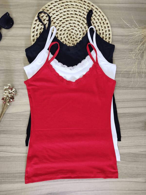 Kit 3 Blusas Regata feminina com Alcinha Básica