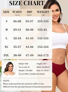 6 Pack Cotton Underwear For Women Lace Cheeky Bikini Panties Stretch Ladies Soft Hipster Briefs S-XXL - 彩色 - 查看 7