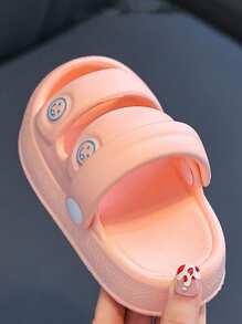 1 双粉色儿童柔软 EVA 防滑室内拖鞋，设计可爱，轻便，适合女孩，适合夏季