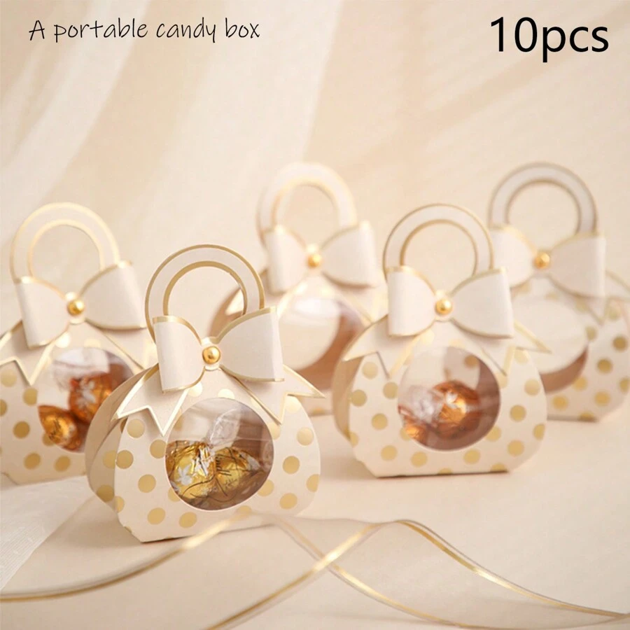 10pcs Candy Gift Box, Creative Pacifier Candy Box, Transparent Window Candy Packaging Bag, Souvenirs, Wedding, Festival, Celebration, Chocolate Shop, Candy Store Packaging Box