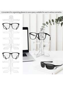 2 piezas Soporte para gafas de sol, estantería de exhibición de gafas de 5 niveles, estantería de exhibición de gafas transparente para almacenamiento y exhibición de gafas