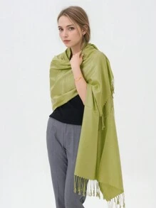 High-Quality Classic Solid Pashmina Scarf – Perfect For Weddings And Special Events - Golden Rod - View 1