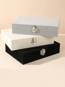 1pc Velvet Jewelry Box, Large Capacity Jewelry Storage Box, Jewelry Display Tray For Necklace, Earring, Bracelet, Simple Jewelry Organizer With Anti-Dust And Anti-Oxidation Function, Compact Jewelry Box For Travel, Suitable For Earrings, Necklaces, Rings, Elegant Gift For Women, Girlfriend, Valentine's Day, Halloween, New Year Jewelry Holder For Rings For Bracelet Jewelry Accessory Jewelry Storage Bag Birthday Gift Mom Gifts - Multicolor - View 4