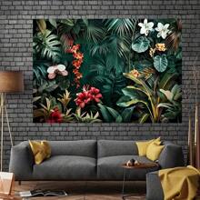 Tropical Banana Leaf Flower Wallpaper, 70.8x90.5 Inches, Polyester Material, No Power Supply, Multi-Functional Party Decoration, Bedroom, Living Room, TV, Sofa, Table Wall Decoration, Event Banner Decoration
