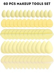 5/10/20/30/40/50/60/80/100PCS Makeup Tools Set Including:10PCS Makeup Sponges For Liquid Makeup+10PCS Mini Makeup Sponges For Liquid Makeup+10PCS Triangle Powder Puffs For Loose Powder And Makeup Setting+10PCS Air Cushion Powder Puffs For Facial Makeup+10PCS Mini Air Cushion Powder Puffs For Facial Concealer Makeup - Màu vàng - Xem 20